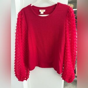 Maeve Red Women's Long-Sleeve Top